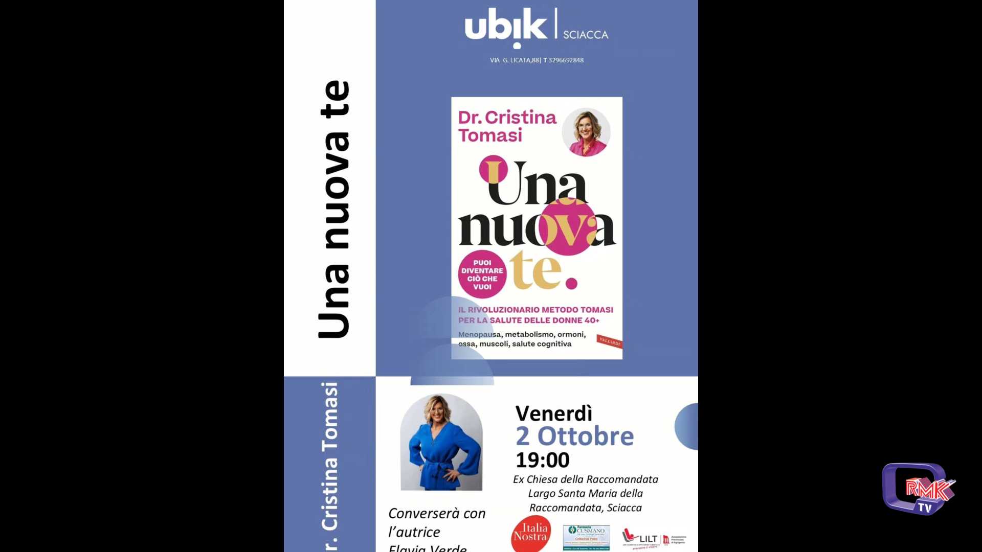 Ubik. La dottoressa Cristina Tomasi ieri a Sciacca per presentare 'Una nuova te'